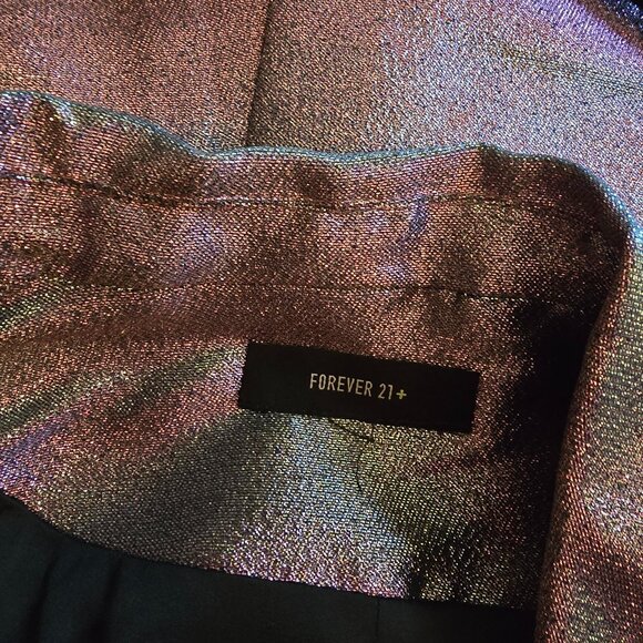 Forever 21+ Double Breasted Blazer Iridescent 0x - Picture 5 of 12